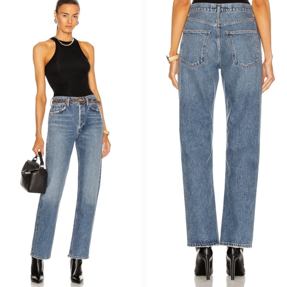 Agolde Blue Straight Leg Jeans